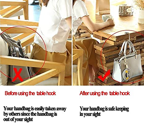 Bolizhen Purse Hook For Table Portable Handbag Hanger Bag Storage Stylish Desk Hook For Women Office Lady Girl Mother Gift (2P Marble Hook) (Bolizhen-005) #TOP2