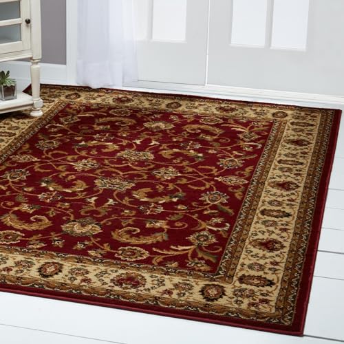 Image of Home Dynamix 3208-215 Royalty Elati Traditional Area Rug 5'2 inchx7'2 inch, Oriental Red /Ivory