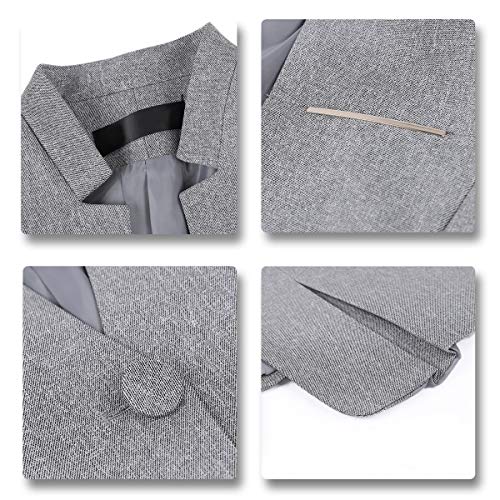 Women's 2 Piece Business Dress Skirt Suit Set Office Lady Slim Fit Blazer And Skirt (Blazer And Skirt-Light Grey, M) #TOP4