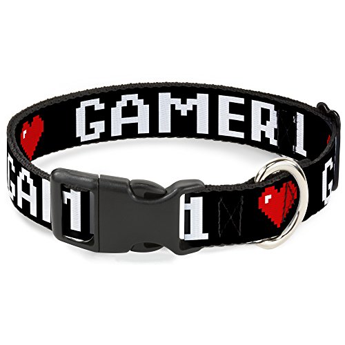 Collar de 8 puntas Buckle Down ajustable para perros medianos negro y rojo 2