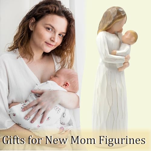 Figura decorativa madre y bebé de resina pintada a mano miniatura 4