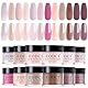 EODCI Professional Dip Pulver Set, 12 Farben Valentinsnagelkunst Starter Maniküre Salon DIY zu Hause Pink Glitzer Nude Braun Lila Keine erforderliche Nagellampe ausgehärtet