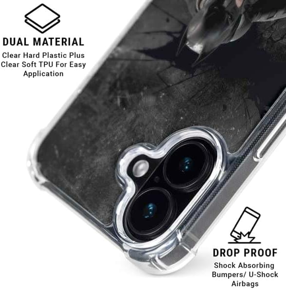 Skinit Phone Case Compatible with MagSafe iPhone 16 - Officially Licensed DC Comics Batman in Black Design