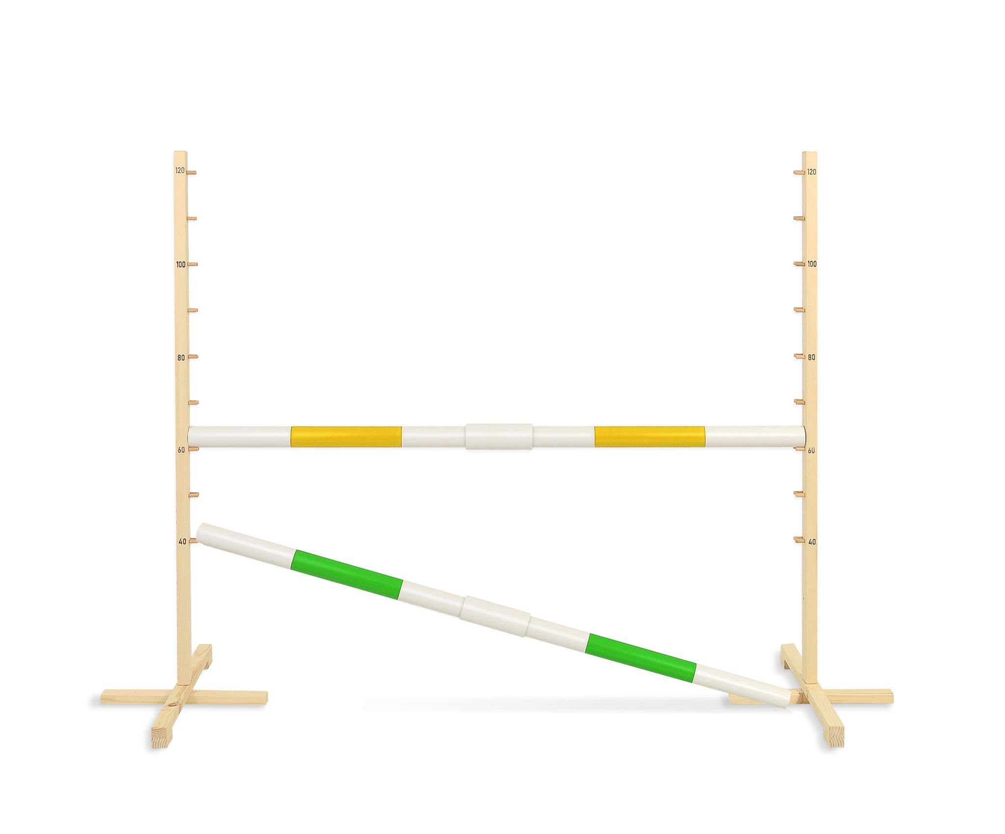Obstacle de Saut pour Hobby Horse 160cm avec Deux Faisceaux de 50 mm - Jaune