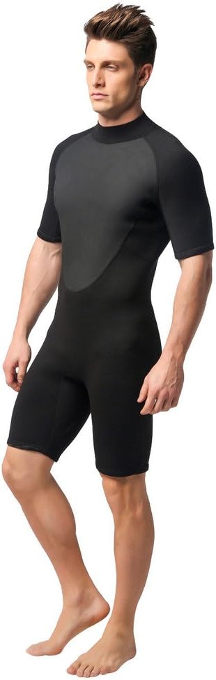 Men's Neoprene Wetsuit, 3mm Shorty Triathlon Diving Suit