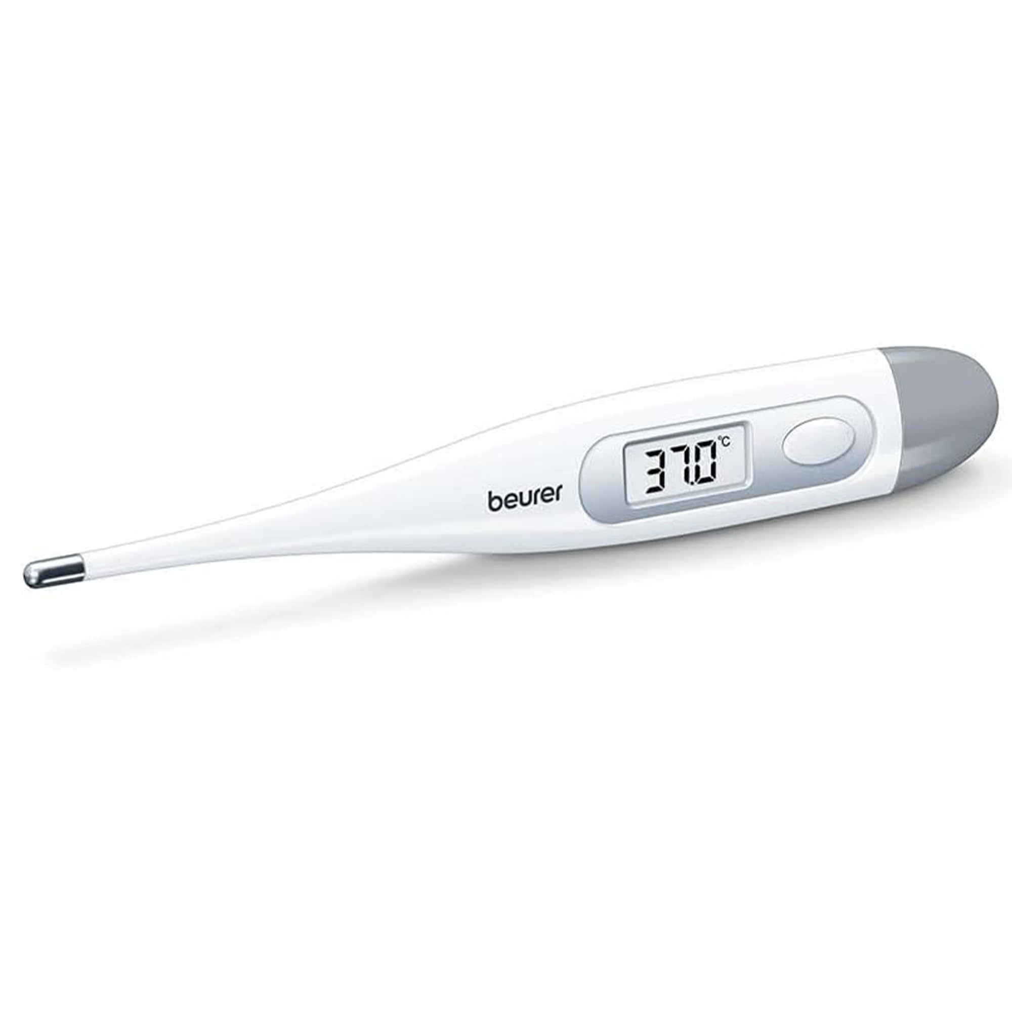 Beurer FT 09 Termometro Digitale per Corpo, Display LCD, Impermeabile, Senza Mercurio e Vetro, Precisione ±0,1°C, Segnale Acustico, Spegnimento Automatico, Custodia Inclusa