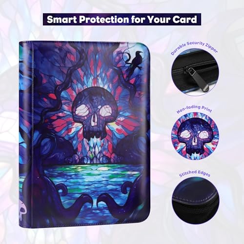 Image of Katomula 360 Pockets Card Binder, MTG Card Binder, Double Sided Card Collection Album Folder with 20 Pages, Side-Loading Card Holder for MTG, TCG, Trading Card, Sports Cards-Swamp