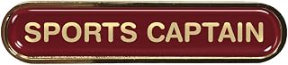 Sports Captain Gel Domed School Bar Badge - Burgundy