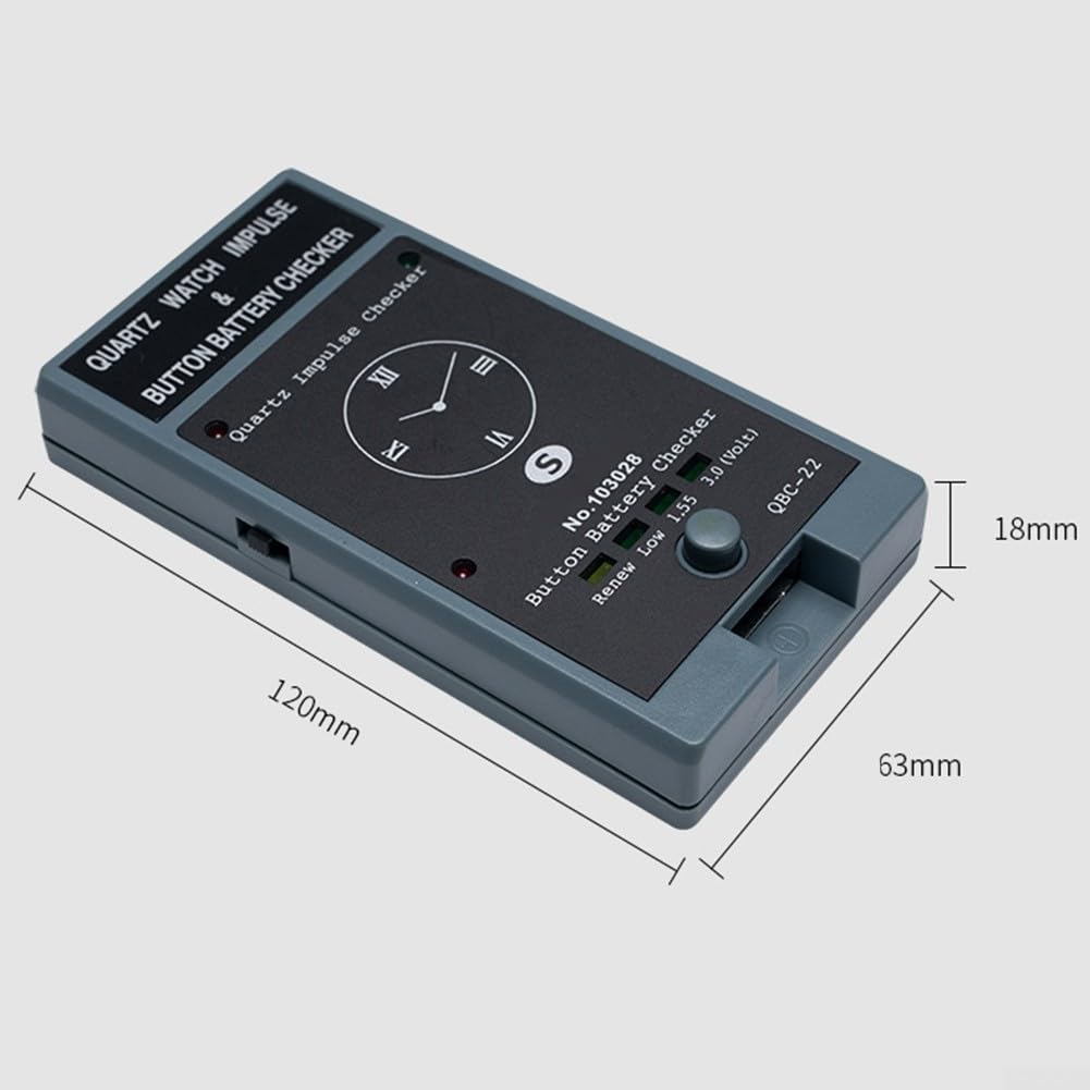 ReachMall Tester per orologio a doppio scopo QBC-22 Rilevatore di impulsi al quarzo e per misuratore di tensione della batteria per celle da 1,5 V 3 V strumento leggero