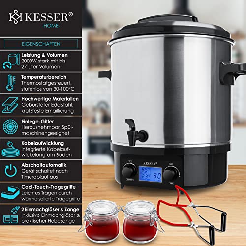 Einkochautomat Kesser 27 Liter Edelstahl für Einwecken und Glühwein