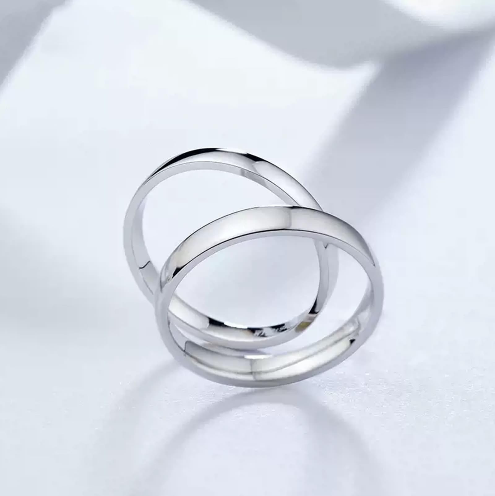 KnSam Gioiello in vero oro bianco PT950/9 K/14 K/18 K, anello di fidanzamento classico, in oro bianco 18/14/9 carati, misura 47-70