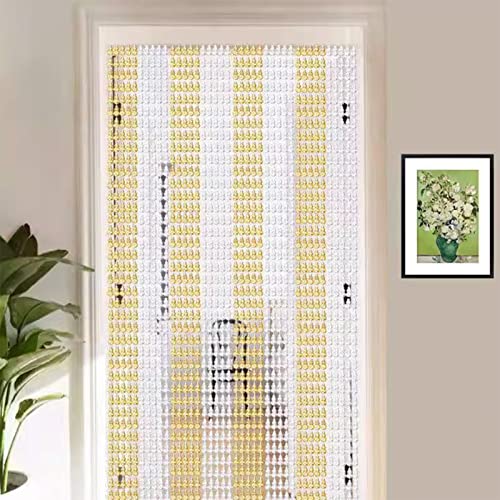 Rideau de porte en perles d'argent fait main chic 90x200cm - 2