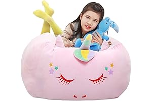 Adorable Unicorn Bean Bag Chair Cover for Magical Stuffed Animal Storage