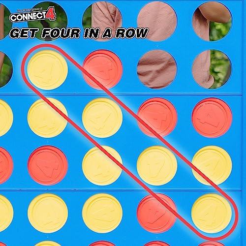Image of Connect 4 Giant Edition Game - 4-Foot Jumbo Classic Four-in-a-Row Family Fun - Indoor & Outdoor Strategy Board Games for Adults & Kids - 42-Count Colorful Discs - Quick Assembly & Slide Release Reset
