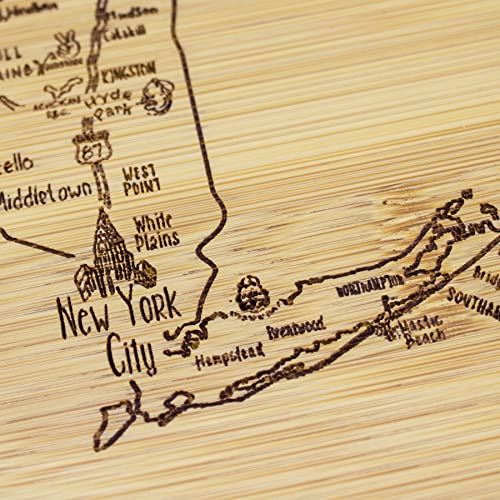 Image of Totally Bamboo A Slice of Life New York Engraved Map Cutting Board