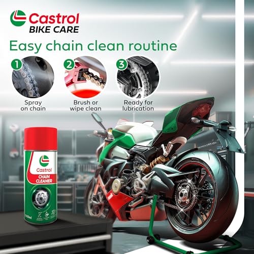 Image of Castrol Chain Cleaner for Bikes (150ML) | Instantly Breaks Down Oil, Grease & Dirt | Deep Cleaning for Maximum Performance | Prepares Chains for Lubrication | Safe for All Chain Types