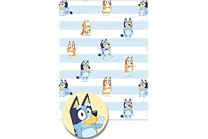 Wrapping Paper, 6 Sheets 6 Tags Bluey Christmas Wrapping Paper