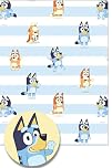 Bluey 3 Pack of Wrapping Paper, 6 Sheets 6 Tags Bluey Wrapping Paper