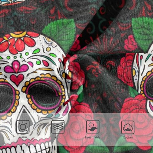 CHIFIGNO Funny Sugar Skulls Red Roses Boys' Briefs Cotton Boy Underwear Printed Soft Underwear Briefs3