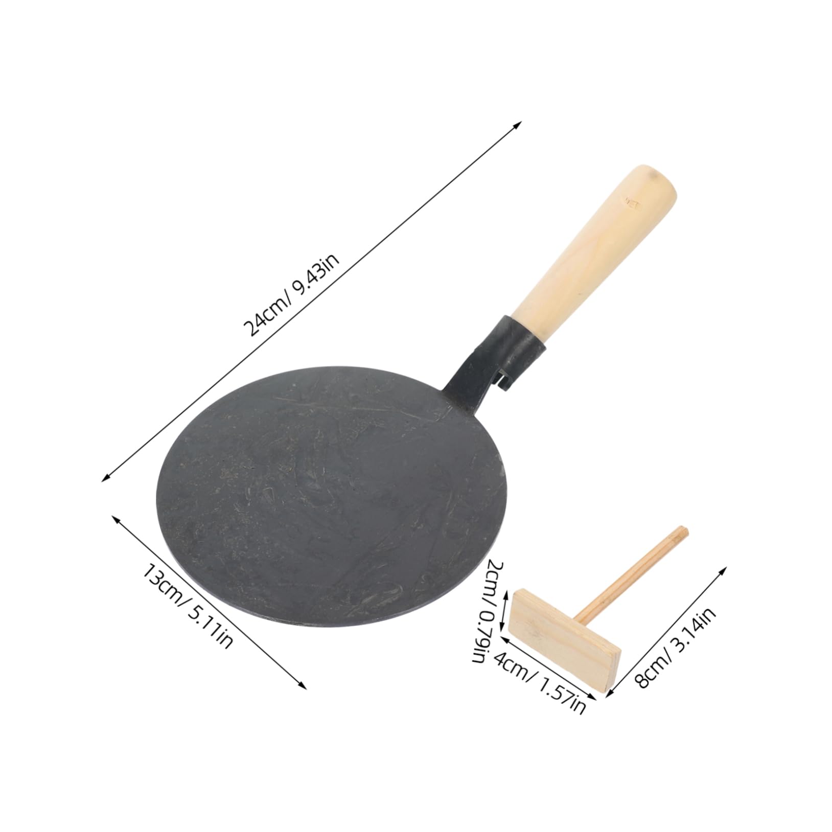 CIYODO 1Set Pancake Pan Nonstick Griddle for Crepes Tortillas Pancakes Handle Versatile Cooking Tool for Home Restaurant Use