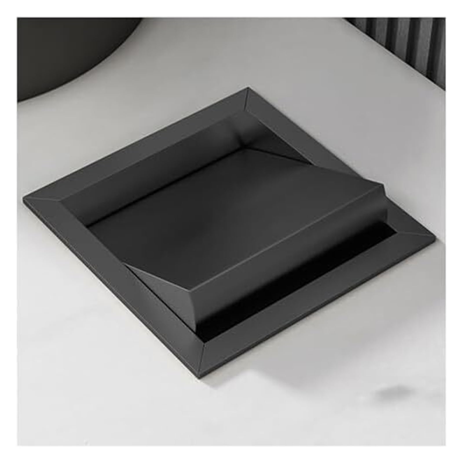 Built-in Countertop Trash Bin Lid， Trash Bin Lid Cover Waste Chute Stainless Steel Garbage(Black,Single lid)