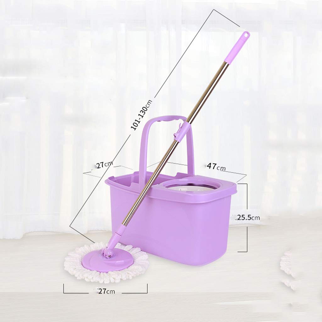 Cubo de trapeador Giratorio, Limpieza de Piso de trapeador fácil 360 con Mango Ajustable de Longitud extendida Uso húmedo o seco en baldosas de Madera Dura