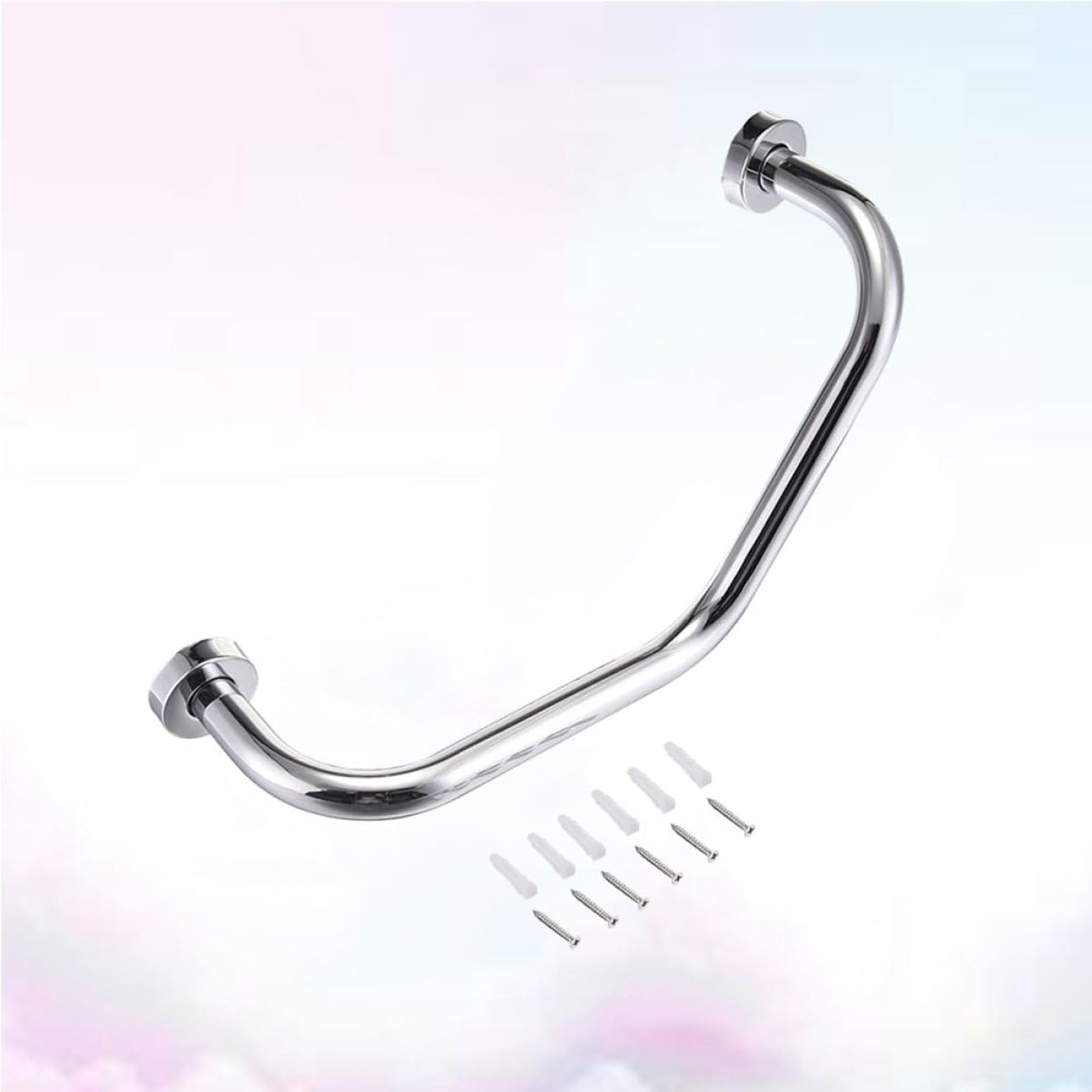Pasamanos de Baño de Acero Inoxidable, Barra de Seguridad | Soporte Pasamanos Plata, Asidero Baño para Pasillo y Baño, Apoyo Firme 300kg