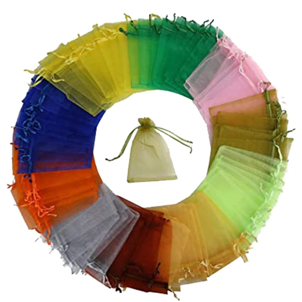 DMS RETAIL Organza Pouches|Organza Return Gift Bags|Drawstring Pouches For Wedding Pack Of 50 (18X12 CMS) (B095YZR5FC) Amazon Price History, Amazon Price Tracker