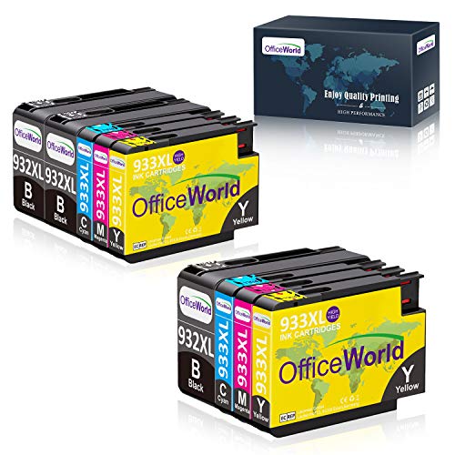 OfficeWorld Compatible Cartouche dencre Replacement pour HP 932XL 933XL 932 933XL pour HP Officejet 6700 Premium 6600 7612 7110 6100 7610 Imprimante