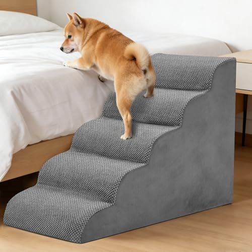 Image of NEWBULIG 5-Step Dog Stairs, 22.8 inch H Dog Steps for Sofa and Chair, Non-Slip Sturdy Pet Steps for Small Dogs and Cats, Pet Ramp for High Bed Indoor