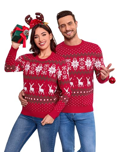 Aottori Damen Herren Weihnachtspullover Paare Set Ugly Christmas...