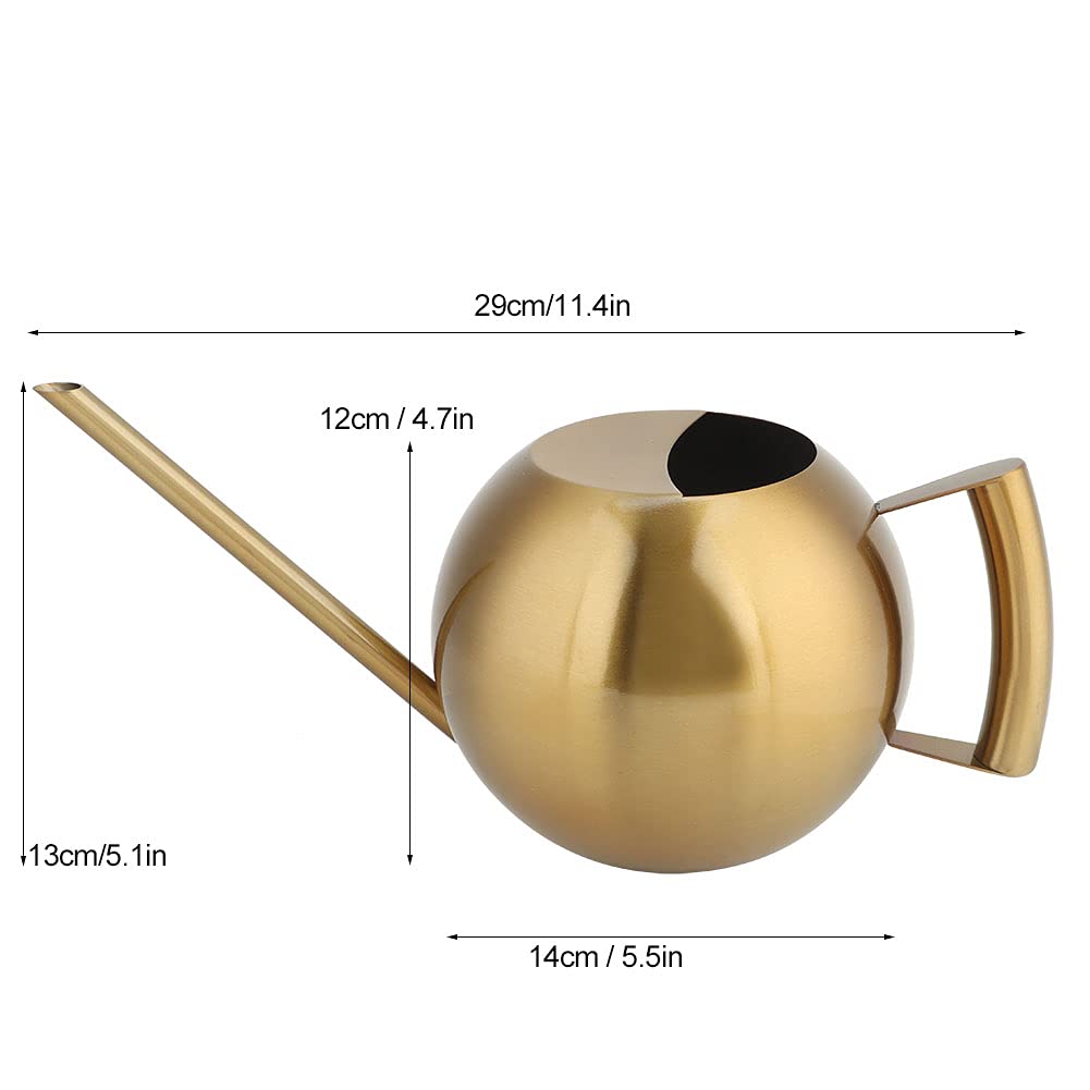Arrosoir pour Plantes d'Intérieur, 1000 Ml/33 Oz en Acier Inoxydable à Bec Long, Arrosoir de Jardin pour Bonsaï, Fleurs de Jardin, Plantes, Outil de Fleur(Or)
