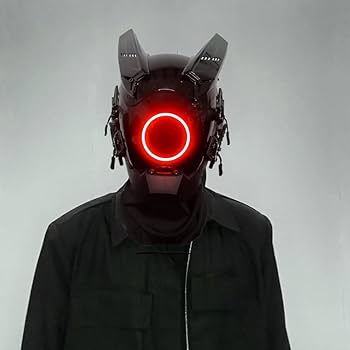宇宙人のようなスターウォーズに出てきそうなLEDサイバーマスクヘルメット 宇宙人のようなスターウォーズに出てきそうなLEDサイバーマスク