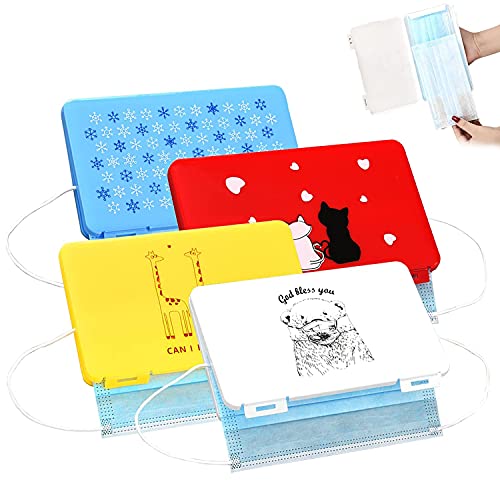 Contenitore Per Mascherine, 4 Pezzi Scatola Mascherina Plastica, Mask Organizer Borsa, Scatola Maschera, per Mask Monouso per Proteggere da Polvere e Sporcizia - Lavabile