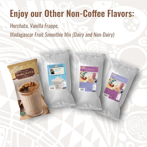 MOCAFE White Chocolate Frappe Mix, Instant Blended Ice Beverage Powder, 3lb Bulk Bag