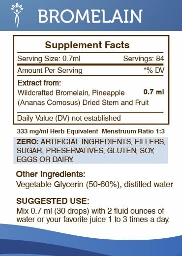 Miniatura 4 de Secrets of the Tribe Extracto sin alcohol de tintura de bromelina, bromelina silvestre, piña (Ananas Comosus) (2 onzas líquidas)