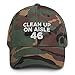 Hogue WS Clean Up on Aisle 46 Hat (Embroidered Dad Cap) Anti-Biden Parody Green Camo, One Size