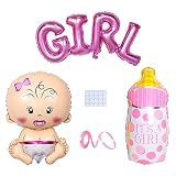 Yijunmca 3pcs Pink Balloons Kit Baby Girl Balloons It's a Girl Balloon Foil Latex Balloon Set Baby B