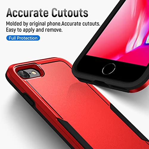 Warsia for iPhone SE Case 2022(3rd)/2020(2nd)/iPhone 7/8 Case, with Screen Protector,[Military Grade Drop Tested] Heavy-Duty Tough Rugged Shockproof Protective Phone Case, Red by Warsia - Used condition - Image 3