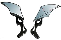 Vista 4 de 1 par de espejos pequeños de motocicleta con diamantes negros compatibles con Harley-Davidson Dyna Street Bob FXDB 2009