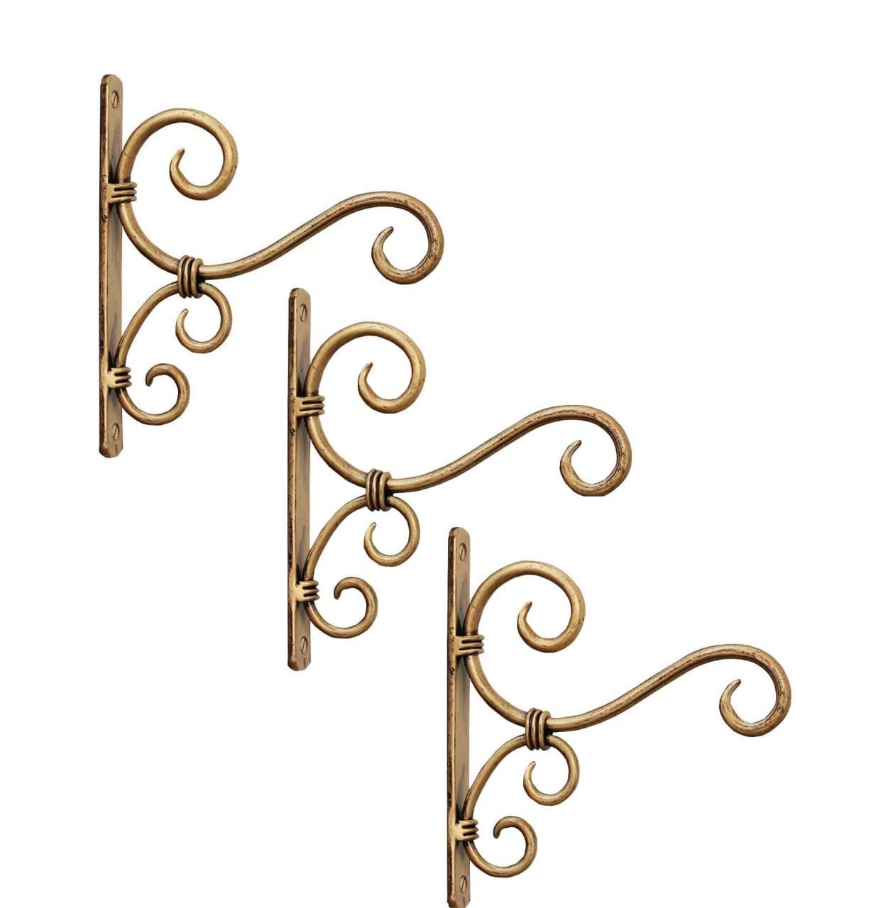 Wall Hanging Brackets Metal Plant Hanger Bird Feeders Planters Hooks Wind Chimes Lights Indoor Outdoor Balcony (Classic Pack-3)-image-23