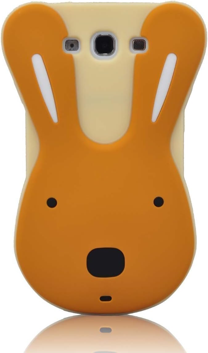 Angelseller XKM Yellow SIII i9300 Lovely Cartoon Big Head Rabbit Logo Soft Silicone Case Protective Cover Compatible for Samsung Galaxy SIII i9300/S3