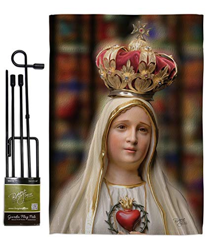 Breeze Decor Our Lady of Fatima Garden Flag Set with Stand Religious Hope Grace Peace Dove Christian Religion Easter Small Decorative Gift Yard House Banner Made in USA 13 X 18.5 Breeze Decor Our Lady of Fatima Garden Flag Set with Stand Religious Hope Grace Peace Dove Christian Religion Easter Small Decorative Gift Yard House Banner Made in USA 13 X 18.5