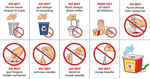 Image of PENTAMED Sharps Containers | Bio-hazard | Bio-Medical Sharps Container Puncture Proof Box (1.5 | 3.5 | 5.5 Liters) (3.5 Liter)