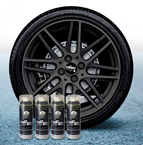 Lot de 4 Sprays Full Dip Vinyles liquides Gris Gun Metal Mat pelable 400 ml