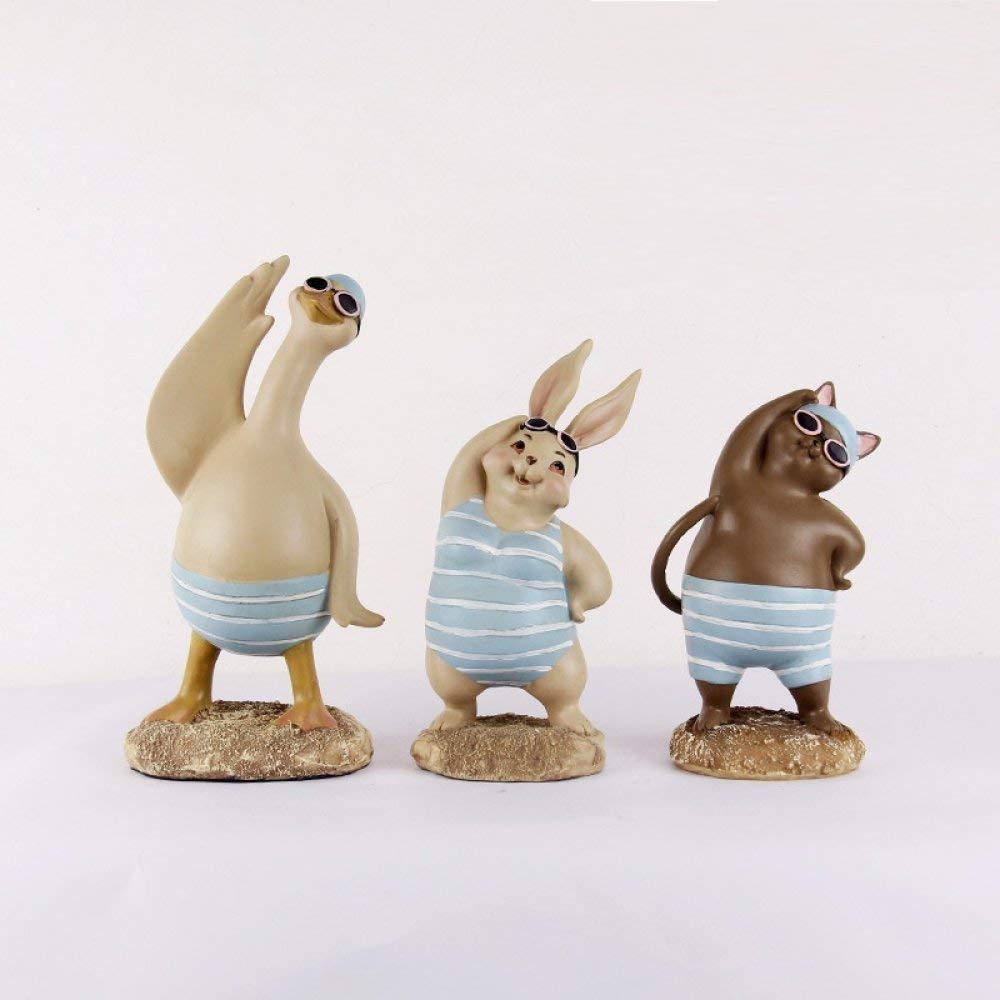 Artisanat en résine et petite statue de natation créative pour décoration maison et bureau
