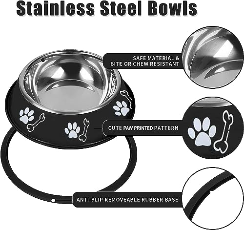 Image of Stainless Steel Paw Bone Printed Bowl for Dogs, Cats & Any Pets - 150ml - 2600ml Non-Skid Rubber Bottom Food /Water Bowl I Non-Toxic & 100% Safe for Pets (700ml)