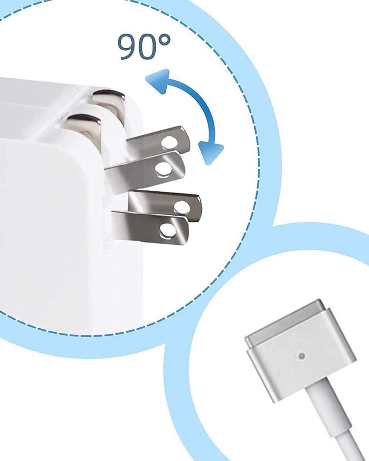 85W Mac Book Pro Charger, Mag 2 Power Adapter, Compatible with Mac Book Pro 13 inch-15 inch Retina (Between 2012-2018 Models) (85W T-Tip - White) - Image 7