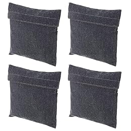PATIKIL 7"x7" Reusable Snack Bag Sandwich Bag, 4 Pack Hook and Loop Fastener Flip Snack Sack Polyester Washable Portable, Grey