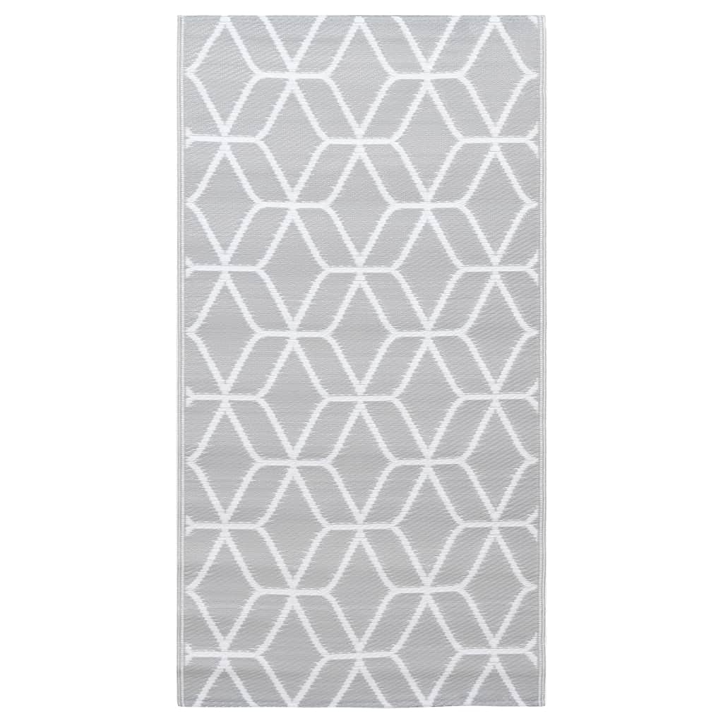 vidaXL Outdoor Carpet Grey 190x290 cm | Stylish Polypropylene (PP) Material | Double-Layer Jacquard Pattern Design | Versatile Use & Easy Maintenance | Ideal for Patio, Terrace, Balcony — image 1